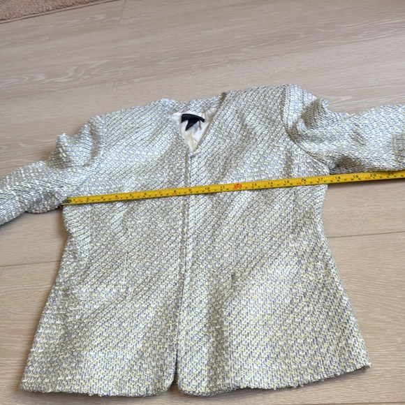 Ann Klein Pastel Green Blue Cream Tweed Jacket - Picture 11 of 13